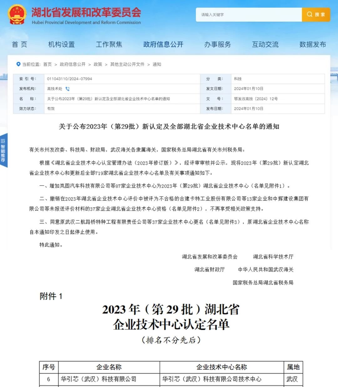華引芯獲評(píng)湖北省企業(yè)技術(shù)中心